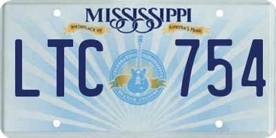 MS license plate LTC754
