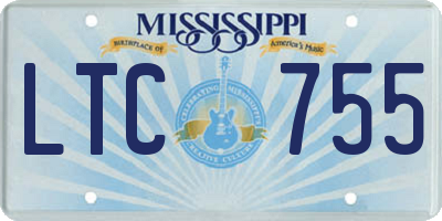 MS license plate LTC755