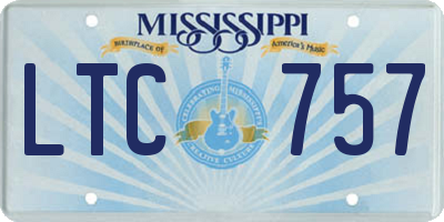 MS license plate LTC757