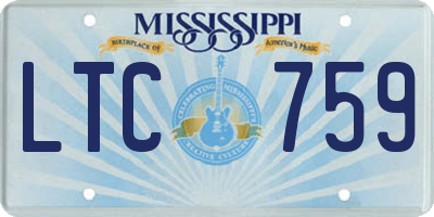 MS license plate LTC759