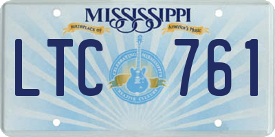 MS license plate LTC761