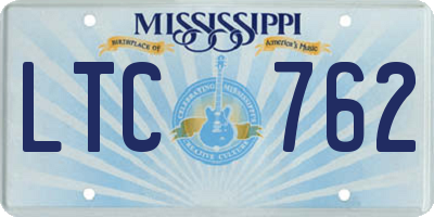 MS license plate LTC762
