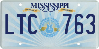 MS license plate LTC763