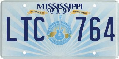 MS license plate LTC764
