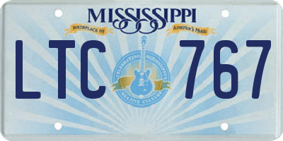 MS license plate LTC767