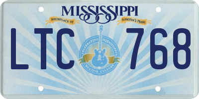 MS license plate LTC768