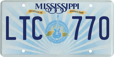 MS license plate LTC770