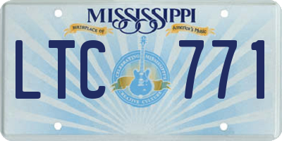 MS license plate LTC771