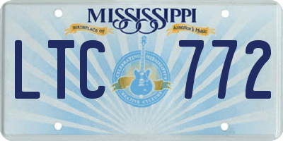 MS license plate LTC772