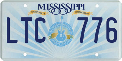 MS license plate LTC776