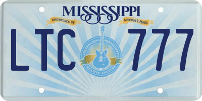 MS license plate LTC777