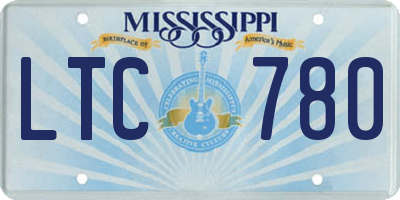 MS license plate LTC780