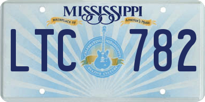 MS license plate LTC782