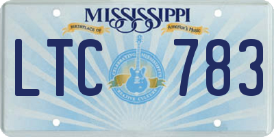 MS license plate LTC783