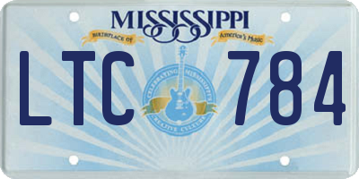 MS license plate LTC784