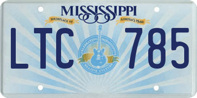 MS license plate LTC785