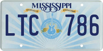 MS license plate LTC786