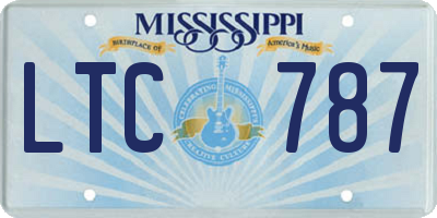 MS license plate LTC787