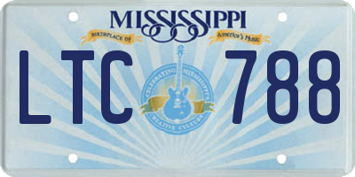 MS license plate LTC788