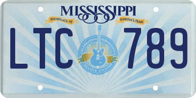 MS license plate LTC789