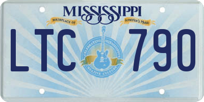 MS license plate LTC790