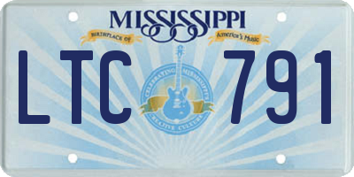 MS license plate LTC791