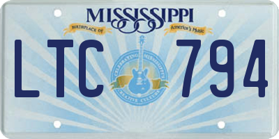 MS license plate LTC794
