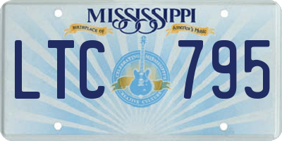 MS license plate LTC795
