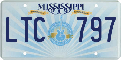 MS license plate LTC797