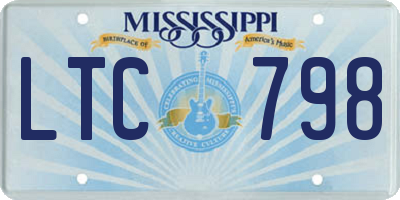 MS license plate LTC798