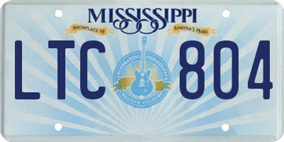 MS license plate LTC804