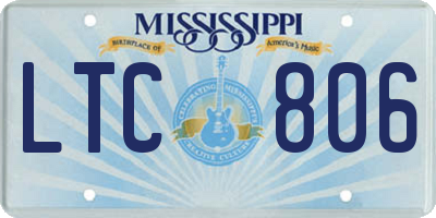 MS license plate LTC806