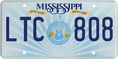 MS license plate LTC808