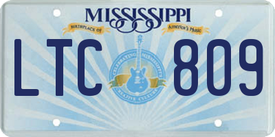 MS license plate LTC809