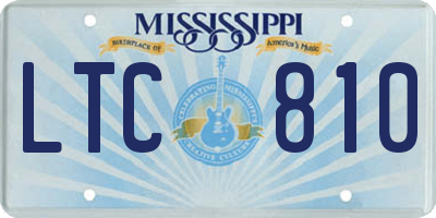 MS license plate LTC810