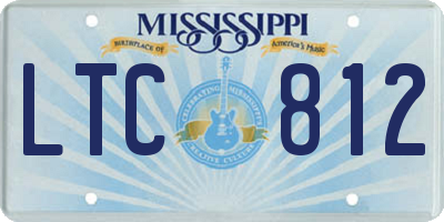 MS license plate LTC812