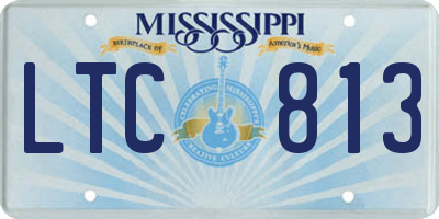 MS license plate LTC813