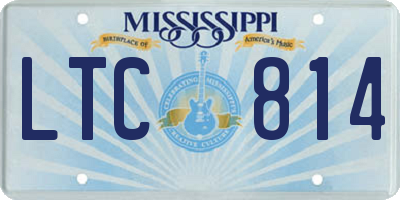 MS license plate LTC814