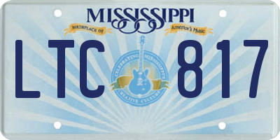 MS license plate LTC817