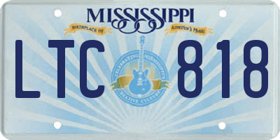 MS license plate LTC818