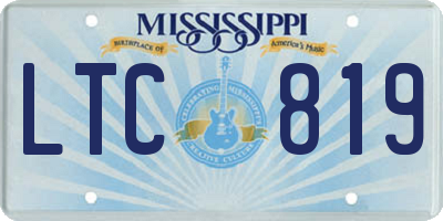 MS license plate LTC819