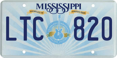 MS license plate LTC820