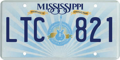 MS license plate LTC821