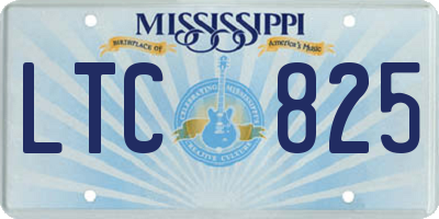 MS license plate LTC825