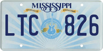 MS license plate LTC826