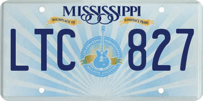 MS license plate LTC827