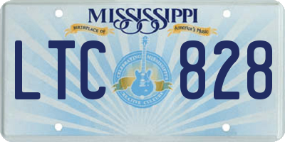 MS license plate LTC828