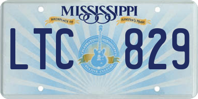 MS license plate LTC829