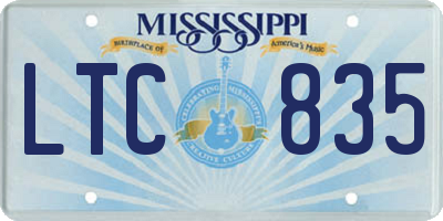 MS license plate LTC835