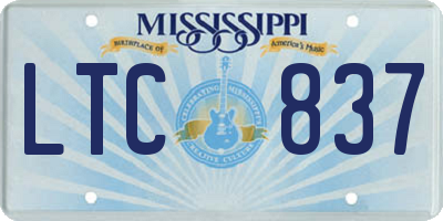 MS license plate LTC837